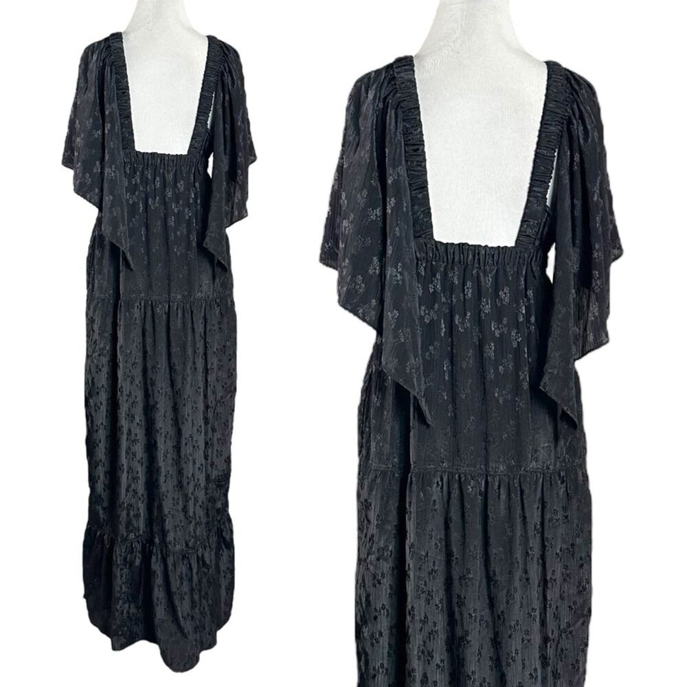 Free People Ethereal Witchy Fairy Cha Cha Maxi Dress Black Small Bohemian Goth - Picture 7 of 14